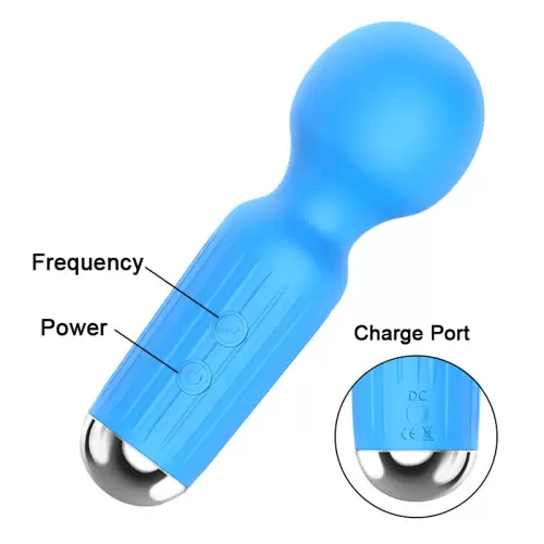 Stymulator-Rechargeable Mini Masager USB 20 Functions - Blue