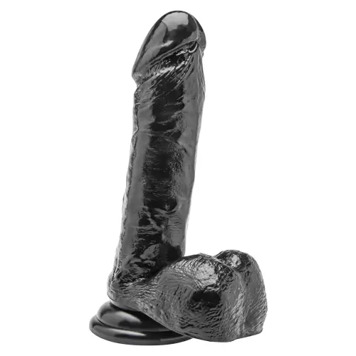 Dildo-COCK 7 INCH W/ BALLS BLACK