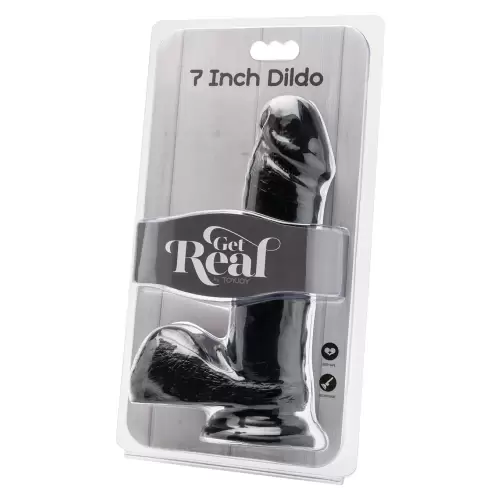 Dildo-COCK 7 INCH W/ BALLS BLACK