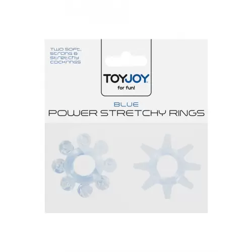 Pierścień-POWER STRETCHY RINGS BLUE 2PCS