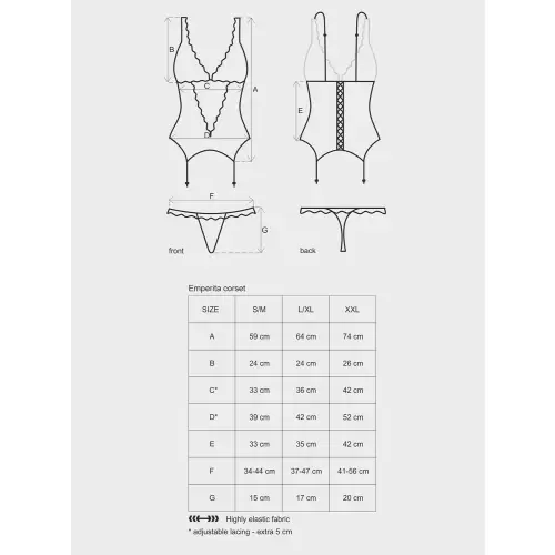 Bielizna-Emperita gorset i stringi L/XL