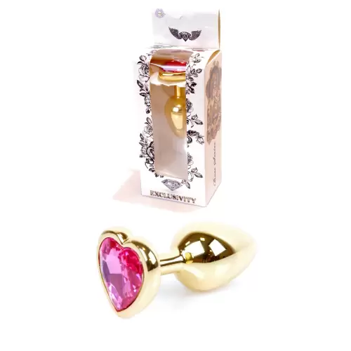 Plug-Jewellery Gold Heart PLUG- Pink