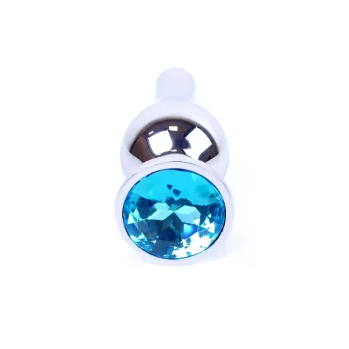 Plug-Jewellery Silver BUTT PLUG- Light Blue